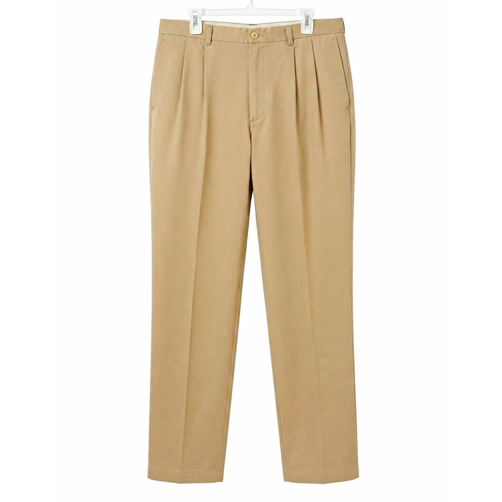 Polo by Ralph Lauren Mens 38 Beige Cotton Twill Chino Pleated Straight